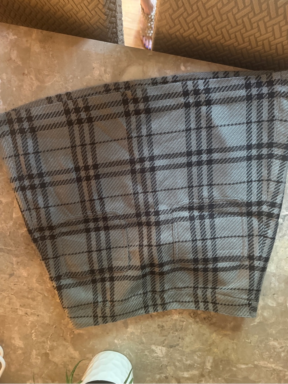 J. Crew Plaid Pencil Skirt in Light Blue and Black